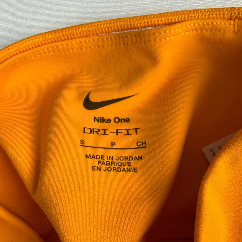 Nike One Dri-FIT Womens High Waisted Leggings Orange Pockets Small‎ Athleisure